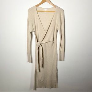 Leith Cream Midi Wrap Dress